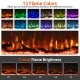 3-sided electric fireplace insert showcasing 12 flame colors and 5-level brightness for customizable ambiance.