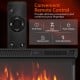 Remote control for 36-inch electric fireplace insert, featuring 12 flame colors and 5-level brightness for customizable.