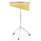 Single-row chime percussion instrument with adjustable height, beech wood support, and foldable stand for easy.