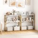 36" console table showcasing a narrow design with open shelves and a sturdy gold metal frame, perfect for hallway decor.