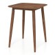 Walnut 36-inch counter height bar table with solid rubber wood legs, ideal for dining rooms or home bars.
