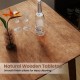 Natural wooden tabletop of a 36-inch bar table with smooth finish, ideal for dining rooms or home bars.