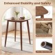 36-inch walnut high top pub table with solid rubber wood legs, rounded corners, and non-slip foot pads for stability.