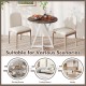 36-inch round dining table with an antique wood-grain surface and sturdy metal pedestal base, ideal for various.