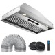 36-inch under cabinet range hood in silver with 4 fan speeds, baffle filters, and remote control for efficient smoke.