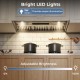 Under cabinet range hood with bright LED lights, adjustable brightness, and 900 CFM airflow for effective smoke removal.