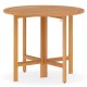 Round 36-inch outdoor folding dining table made of acacia wood, featuring a slatted tabletop for backyard gatherings.