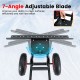 36-inch snow shovel with wheels featuring a 7-angle adjustable blade for efficient snow removal and easy.