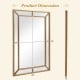 Gold wall mirror measuring 36 x 24 inches with a beaded frame, ideal for living rooms and versatile decor styles.