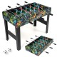 Mini foosball table with detachable legs, featuring vibrant graphics and sturdy MDF construction for tabletop play.