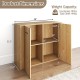 38" modern sideboard cabinet with natural wood finish, featuring 4 shelves and spacious countertop for versatile.