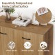 Natural wood texture of the 38" buffet sideboard cabinet, featuring a smooth surface for easy cleaning and stylish.