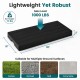 Mini split condenser pad measuring 38" x 18" x 3" in black, designed for stability and noise reduction on various surfaces.