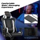 Massage gaming chair in white with lumbar support, adjustable backrest, and USB power bank pocket for ultimate comfort.