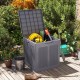 Gray 39-gallon deck box with a lockable lid, perfect for storing patio furniture cushions and outdoor essentials.