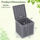 Gray 39-gallon deck box features a lockable lid and rattan-like surface, ideal for patio furniture cushion storage.