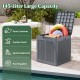 Gray 39-gallon deck box features a lockable lid, spacious storage for patio cushions, and a stylish rattan-like design.