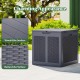 39-gallon gray deck box features a lockable lid and wood-like top, ideal for patio storage and organization.