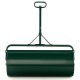 39-inch wide green lawn roller made of powder-coated metal, designed for push, pull, or tow use in gardens and yards.