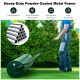 39-inch wide green lawn roller with heavy-duty powder-coated metal frame, designed for push, pull, or tow use.