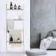 4-tier gray pine wood ladder shelf with non-slip surfaces, ideal for storing blankets and decor in any room.