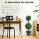 Artificial 36-inch double ball tree with UV protection, ideal for indoor and outdoor decoration, requires no.