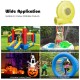 Yellow 350 Watt air blower pump for inflatables, ideal for bounce houses and water slides, lightweight and durable.