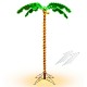 5-foot LED pre-lit palm tree decor with waterproof leaves, ideal for indoor and outdoor festive decorations.