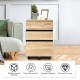 3-drawer mobile file cabinet in engineered wood with wheels, ideal for home office storage and easy access to files.
