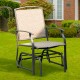 Single glider chair with a sturdy steel frame and breathable fabric, perfect for outdoor relaxation in the garden or.