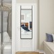 Full-length brown metal door mirror with adjustable hooks, perfect for checking outfits in any room or hallway.