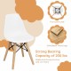 Mini-sized white DSW chair for kids with sturdy beech wood legs, ideal for nurseries and playrooms, supports 200 lbs.