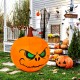 4-foot Halloween inflatable pumpkin with LED light, featuring a scary face, perfect for outdoor decoration.