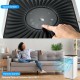 Touch screen controls of the 10000 BTU portable air conditioner, featuring remote control for easy operation.