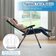 Patio folding chair with adjustable backrest in black, featuring a steel frame and oxford fabric for outdoor comfort.