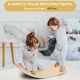 Wooden wobble balance board for kids, made of premium birch, supports up to 485 lbs for various fun activities.