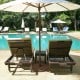 50 lbs umbrella base stand with wheels, solid metal frame, suitable for patio umbrellas, ideal for poolside stability.