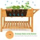 Elevated planter box kit made of fir wood with 8 grids, drainage holes, and a folding tabletop for comfortable.