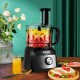 8-cup food processor with 500W motor, featuring 3 blades, variable speeds, and a large bowl for versatile food prep.