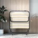 Folding rollaway bed with memory foam mattress, compact design, and sturdy metal frame, ideal for guests in small.