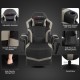 Ergonomic high back gaming chair in gray with massage function, cup holder, and adjustable backrest for ultimate.