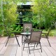 Set of 4 patio folding chairs with breathable fabric and heavy-duty steel frame, perfect for outdoor activities and.