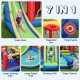Inflatable water slide park featuring a climbing wall, splash pool, and water cannon for outdoor summer fun.
