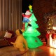 Inflatable 6.5 feet Christmas tree with Santa, LED lights, and dog decor, perfect for indoor and outdoor holiday.