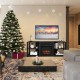2-Tier TV storage cabinet console with adjustable shelves, made of MDF, fits up to 65-inch TVs, perfect for modern.