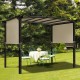 6.7 x 17 feet pergola replacement canopy cover in beige, providing shade and waterproof protection for outdoor spaces.