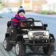 Kids ride-on truck in black with MP3, LED lights, and remote control, perfect for children aged 37 to 96 months.
