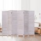 Classic 6-panel Venetian wooden slat room screen in rustic finish, ideal for creating private spaces in any room.