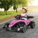 Kids ride-on electric Formula racing car in pink with remote control, designed for ages 3 to 7, featuring lights and.