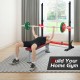 Adjustable squat rack stand for home gym fitness, featuring 8-level height adjustment and sturdy steel construction.